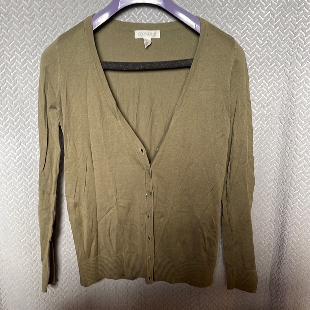 Olive Green Cardigan